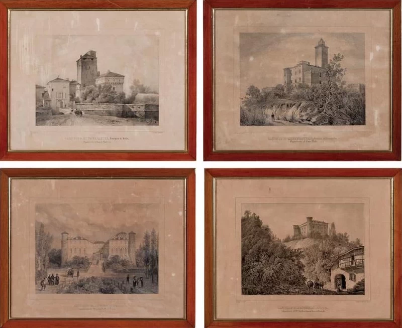 Incisioni raffiguranti castelli piemontesi